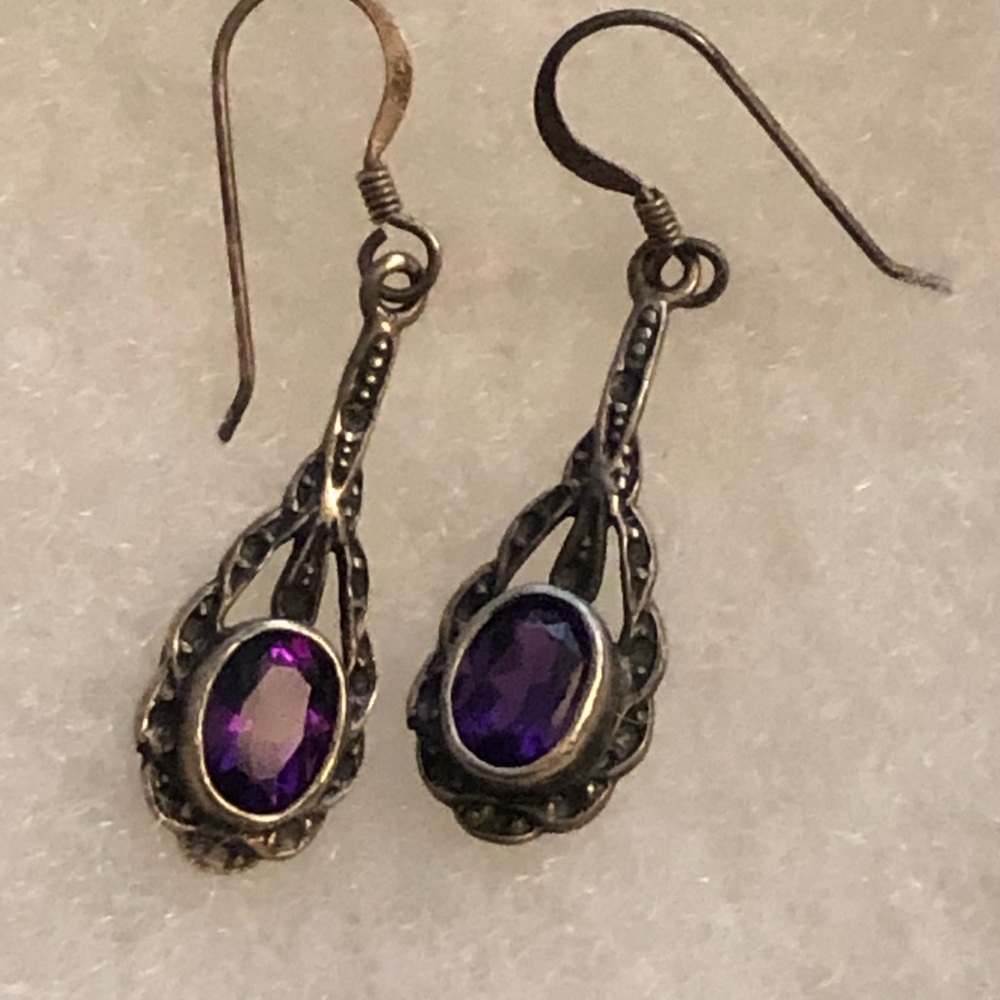 Sterling Silver Amethyst dangle earrings